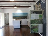 Inside the new North Head Sanctuary Visitors Centre showing some of the information displayed there. 